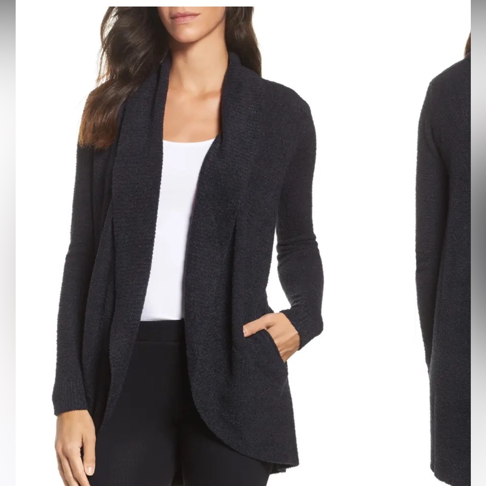 Barefoot Dreams Black Cozy Open-Front Cardigan